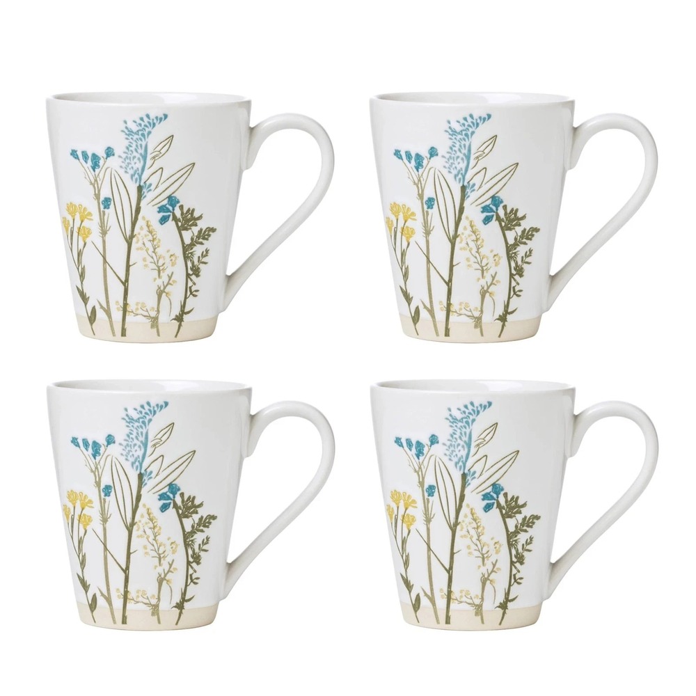 Lenox Wildflowers Mug Set 4 - Floral Coffee‎ Cup Tea Vintage Gift